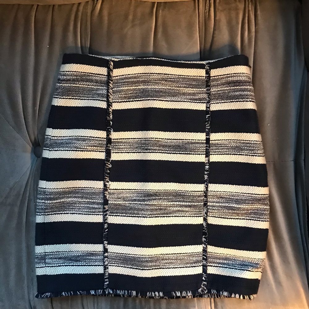 NWOT Jacquard Blue Stripe Skirt
